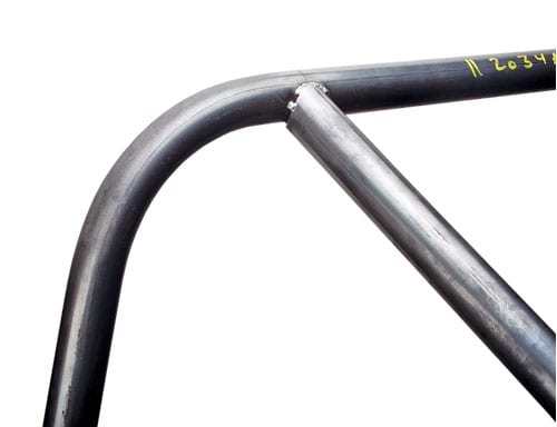 Bent steel tubing joint formed on the Eastwood Pro Former tubing bender