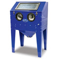 Eastwood B60 blue abrasive media blast cabinet with viewing window and glove ports