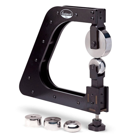 Eastwood Elite Mini English wheel with upper wheel, four anvils and vise-mount clamp